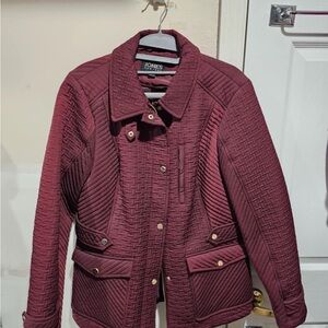 Jones New York Women's Quilted Burgundy Jacket
